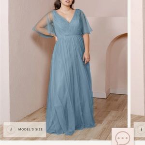 Revelry Thea Tulle Bridesmaid dress size 2, French Blue